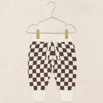 Knit Jogger Pant - Cocoa Checkered
