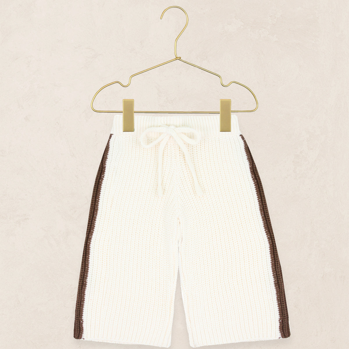 Knit Chunky Wide Leg Pant - Cocoa Racer Stripe