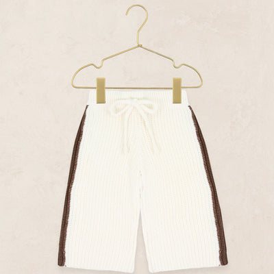 Knit Chunky Wide Leg Pant - Cocoa Racer Stripe