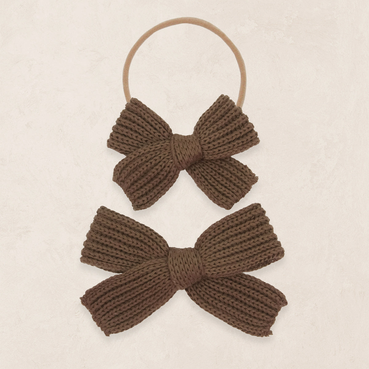 Sweater Bow - Cocoa Chunky Knit