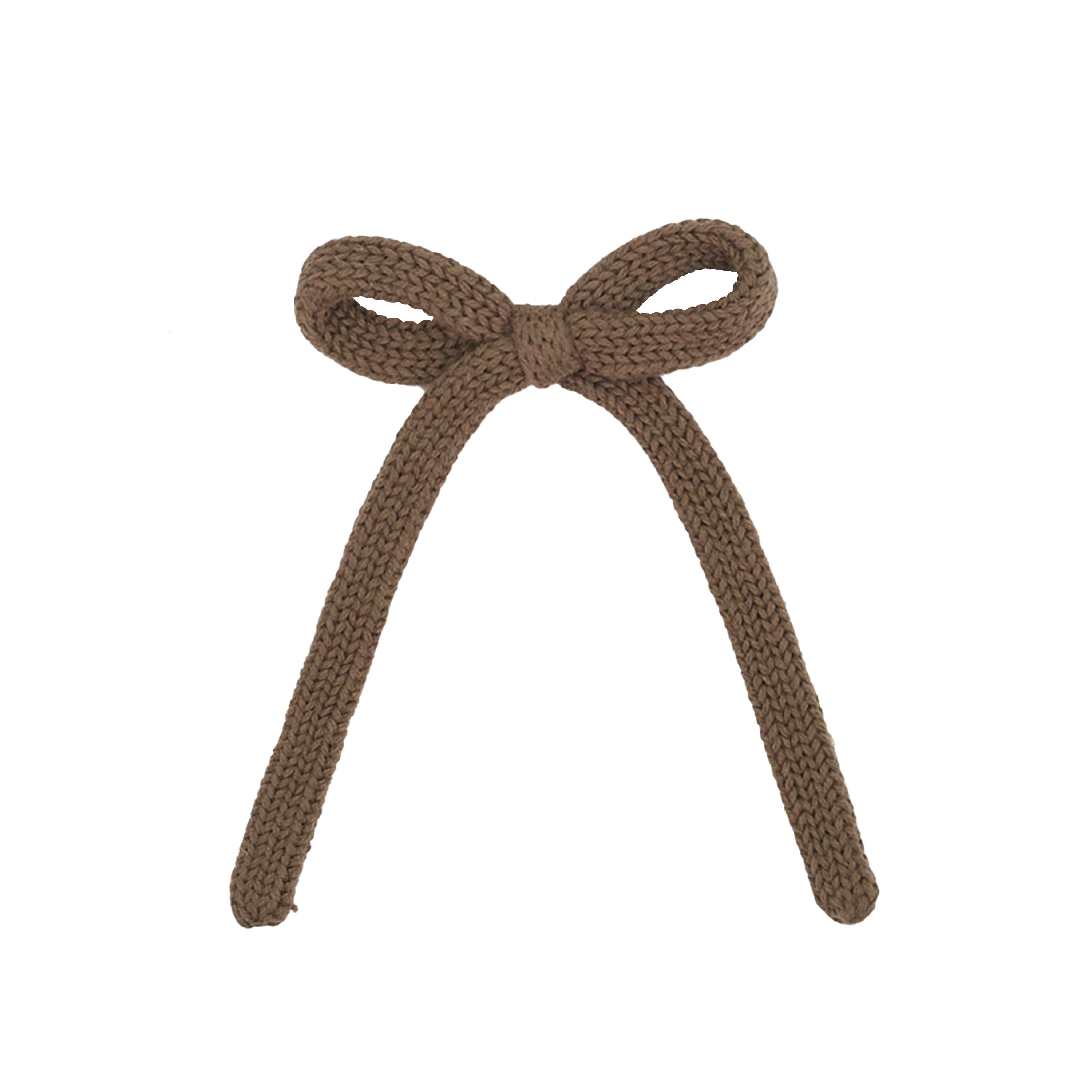 Sweater Bow - Cocoa Knit Sash Clip