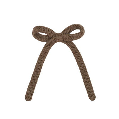 Sweater Bow - Cocoa Knit Sash Clip