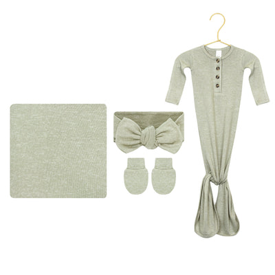 Collins Plush Knit Newborn Headband Bundle (Gown)