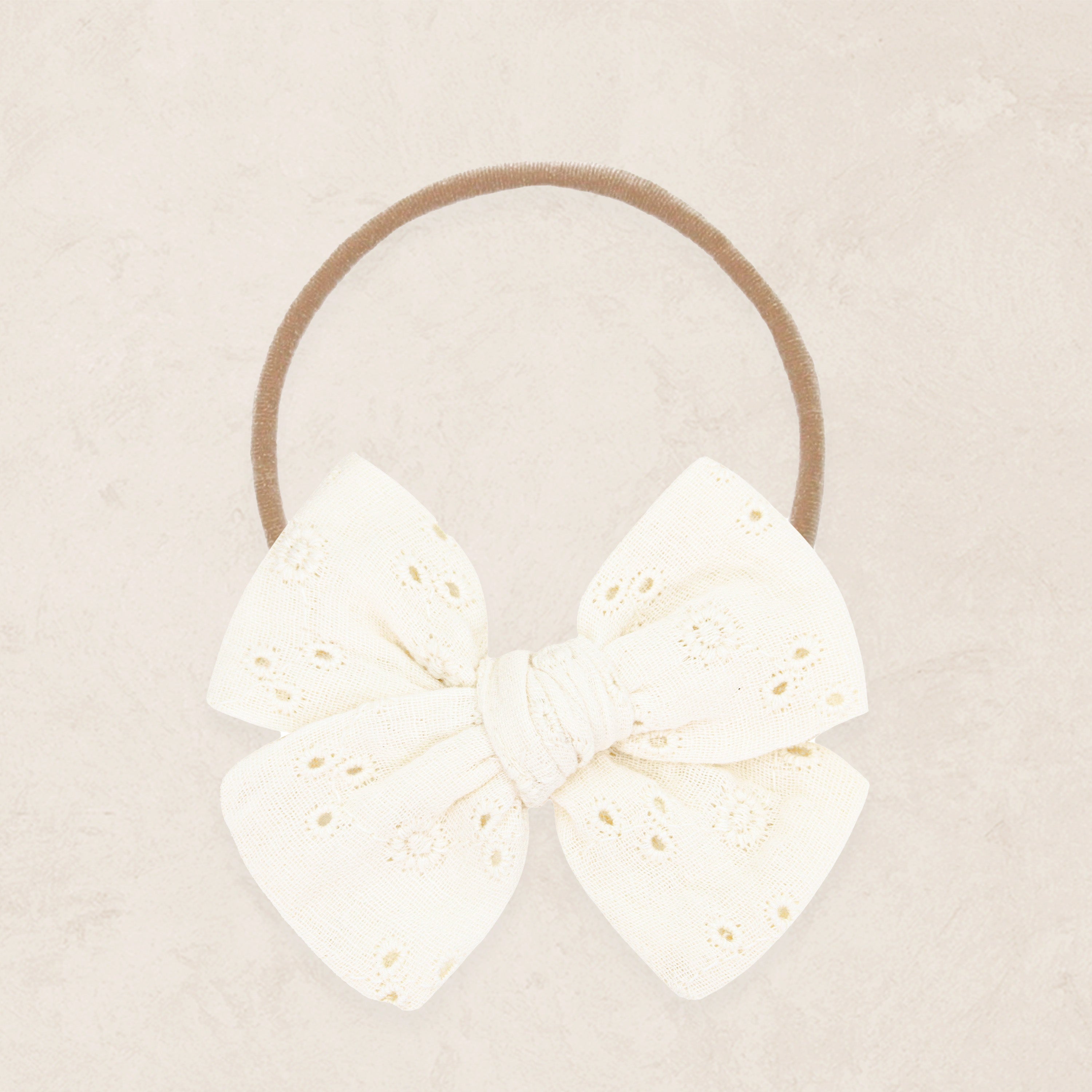 Adventure Bow - Vanilla Eyelet Headband