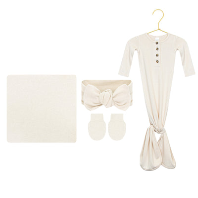 Dakota Plush Knit Newborn Headband Bundle (Gown)