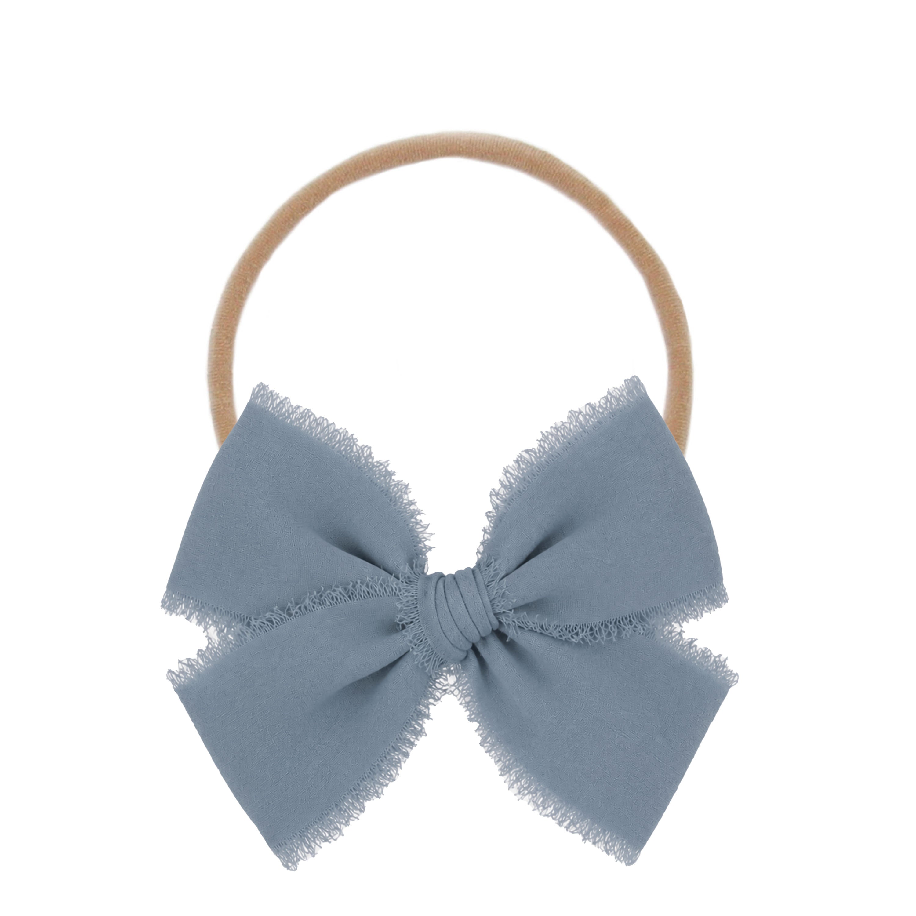 Chiffon Bow - Steel Blue Headband