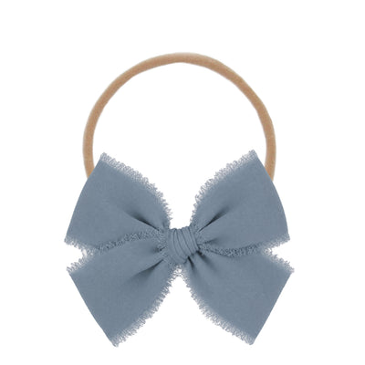 Chiffon Bow - Steel Blue Headband