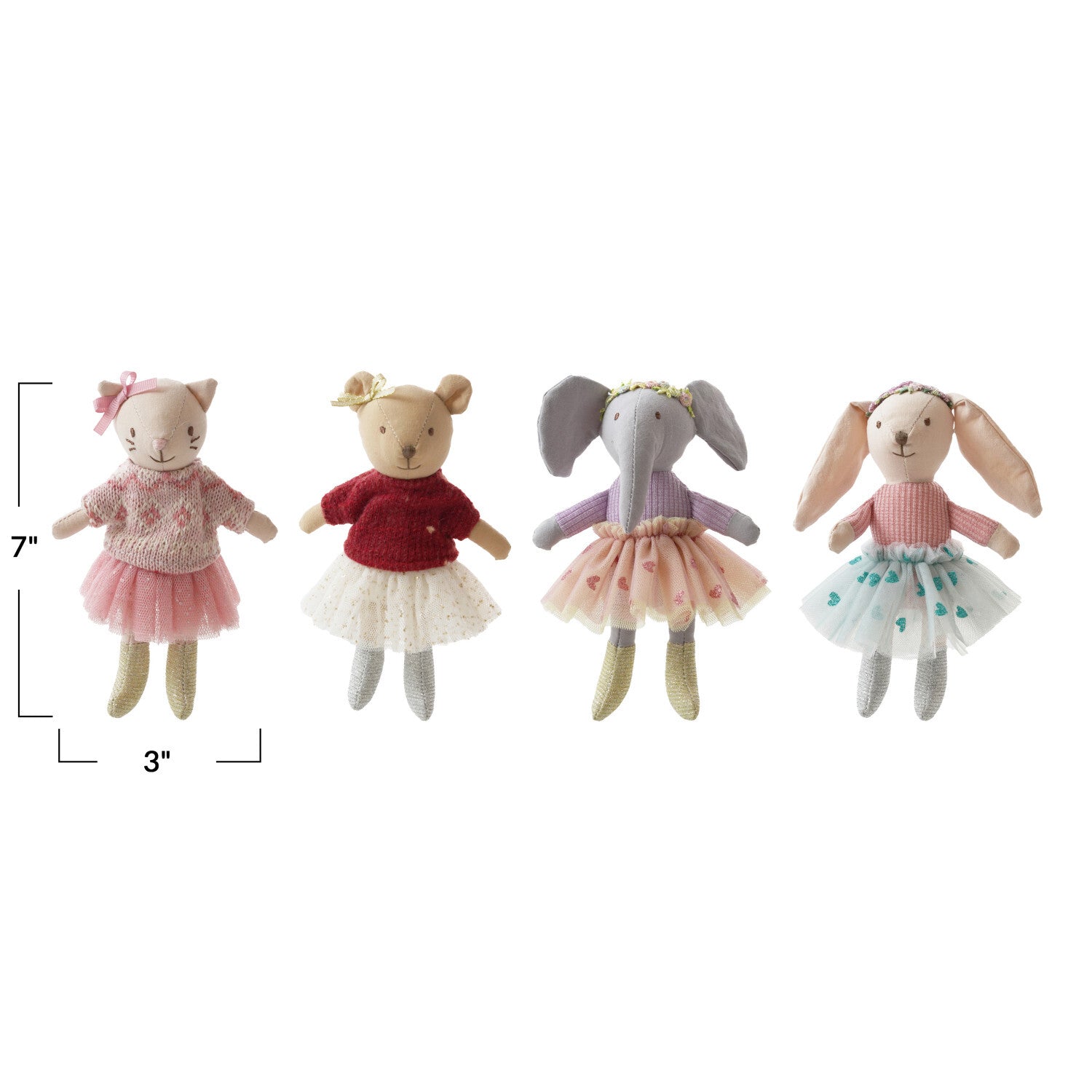 Plush Cotton Animal in Dress