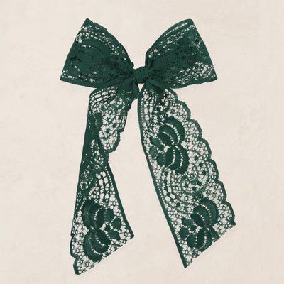 Lace Bow - Evergreen Sash Clip