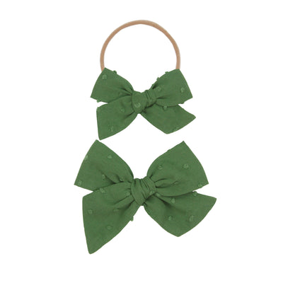 Classic Bow - Fern Swiss Dot