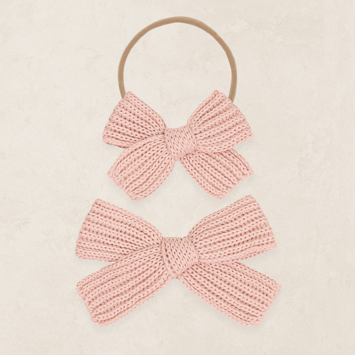 Sweater Bow - French Pink Chunky Knit