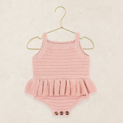 Knit Tank Onesie - French Pink Ruffle