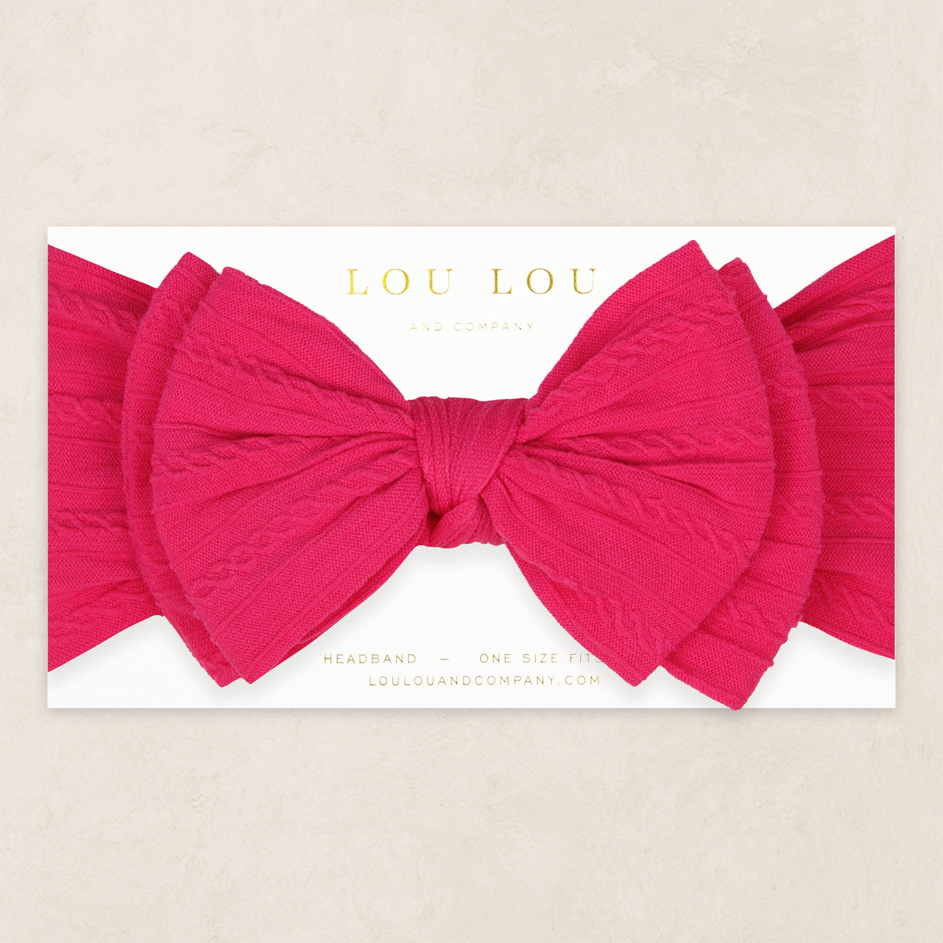 Cable Knit Headband - Hot Pink