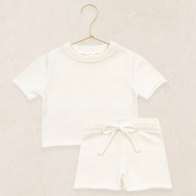 Knit Shirt + Short Set - Ivory