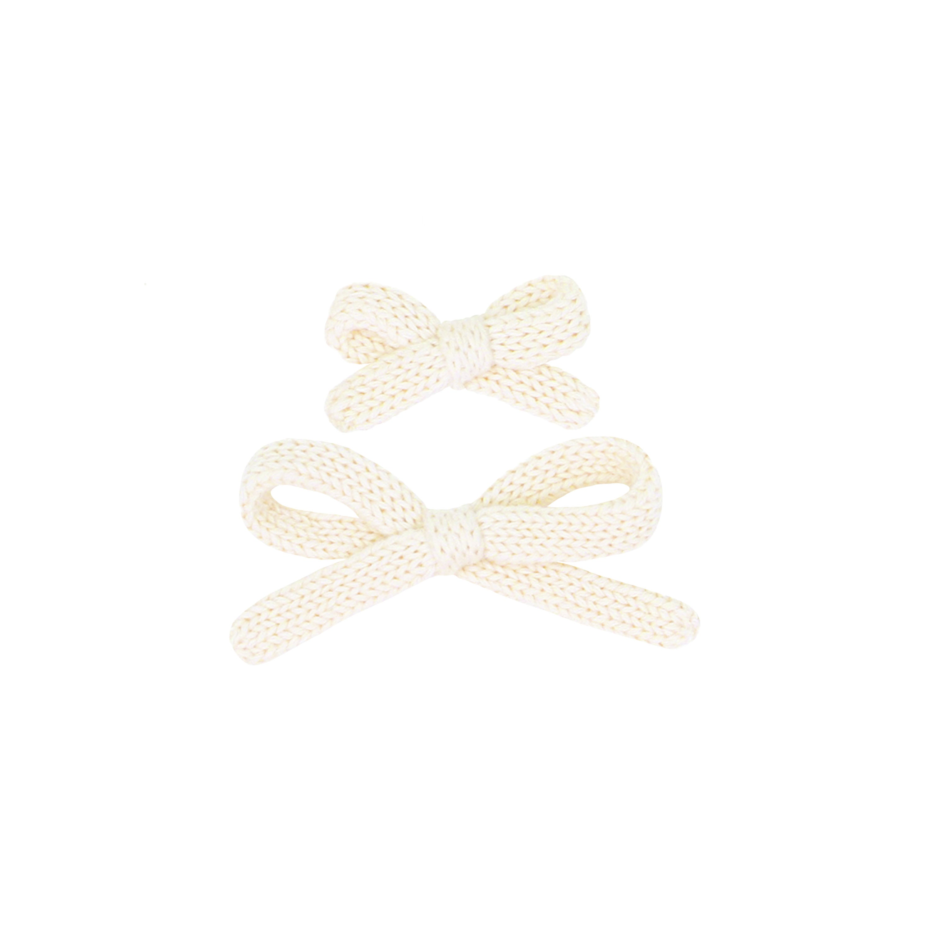 Sweater Bow - Ivory Knit Clip