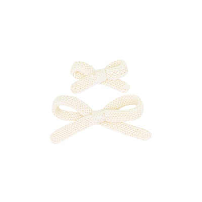 Sweater Bow - Ivory Knit Clip