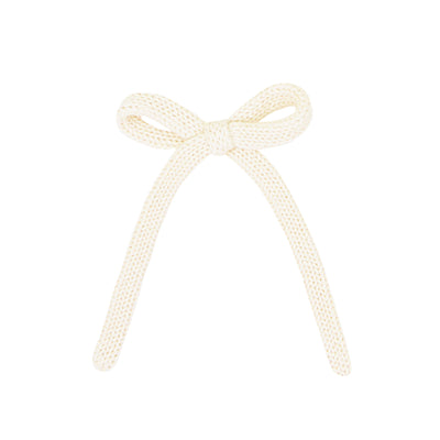 Sweater Bow - Ivory Knit Sash Clip