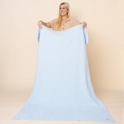 Chenille Blanket - Sky Blue - Adult/Throw