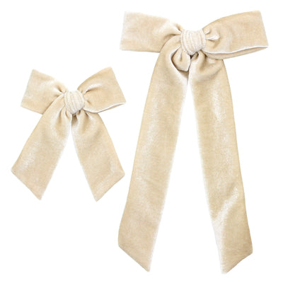 Velvet - Latte Bow Sash Clip