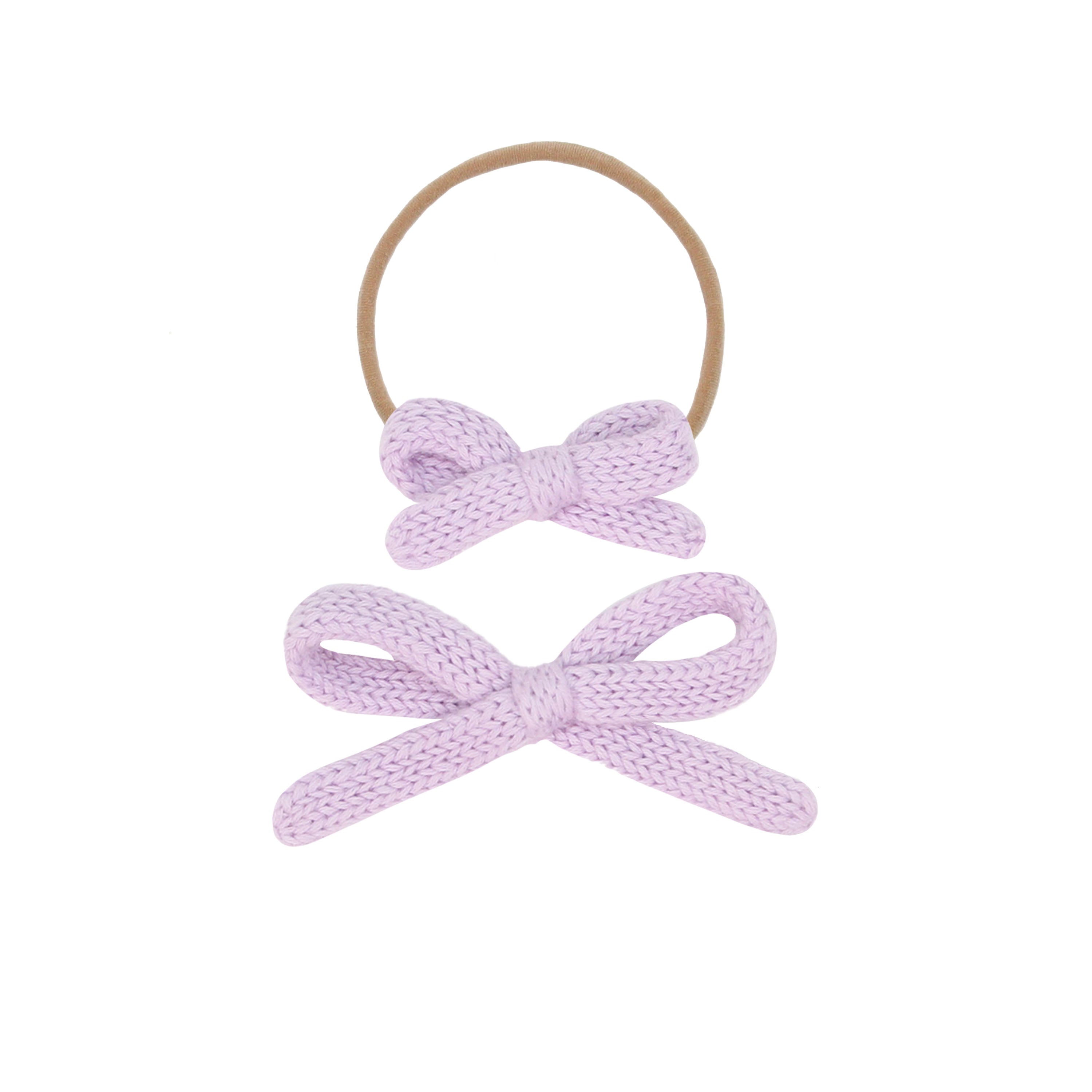 Sweater Bow - Lilac Knit Headband