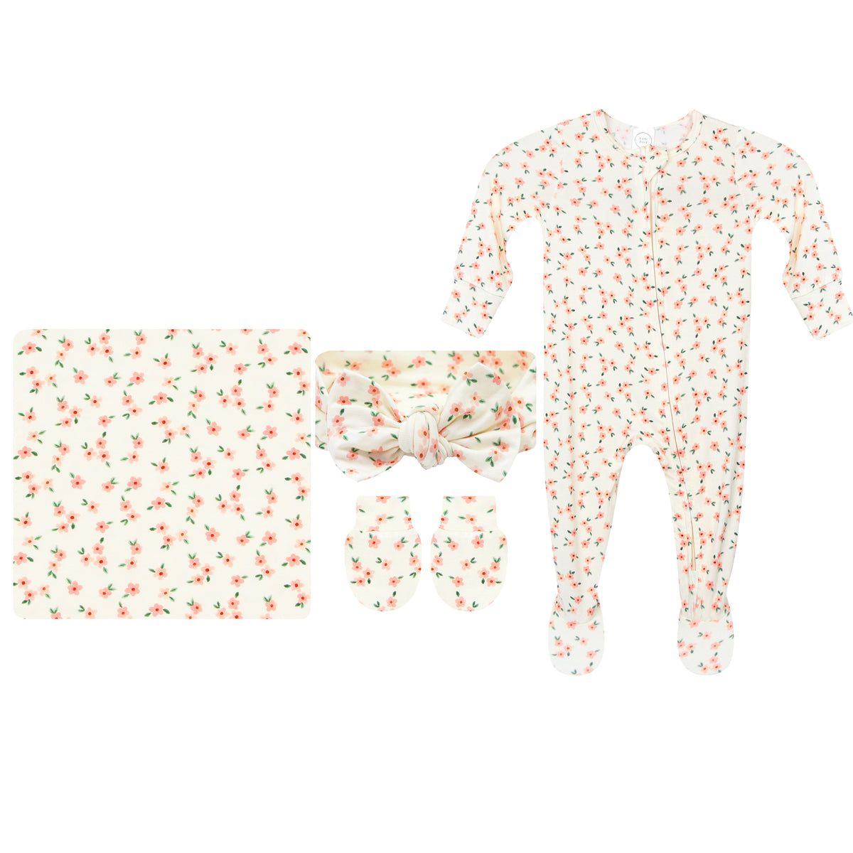 Lottie Newborn Headband Bundle + Zipper Footie