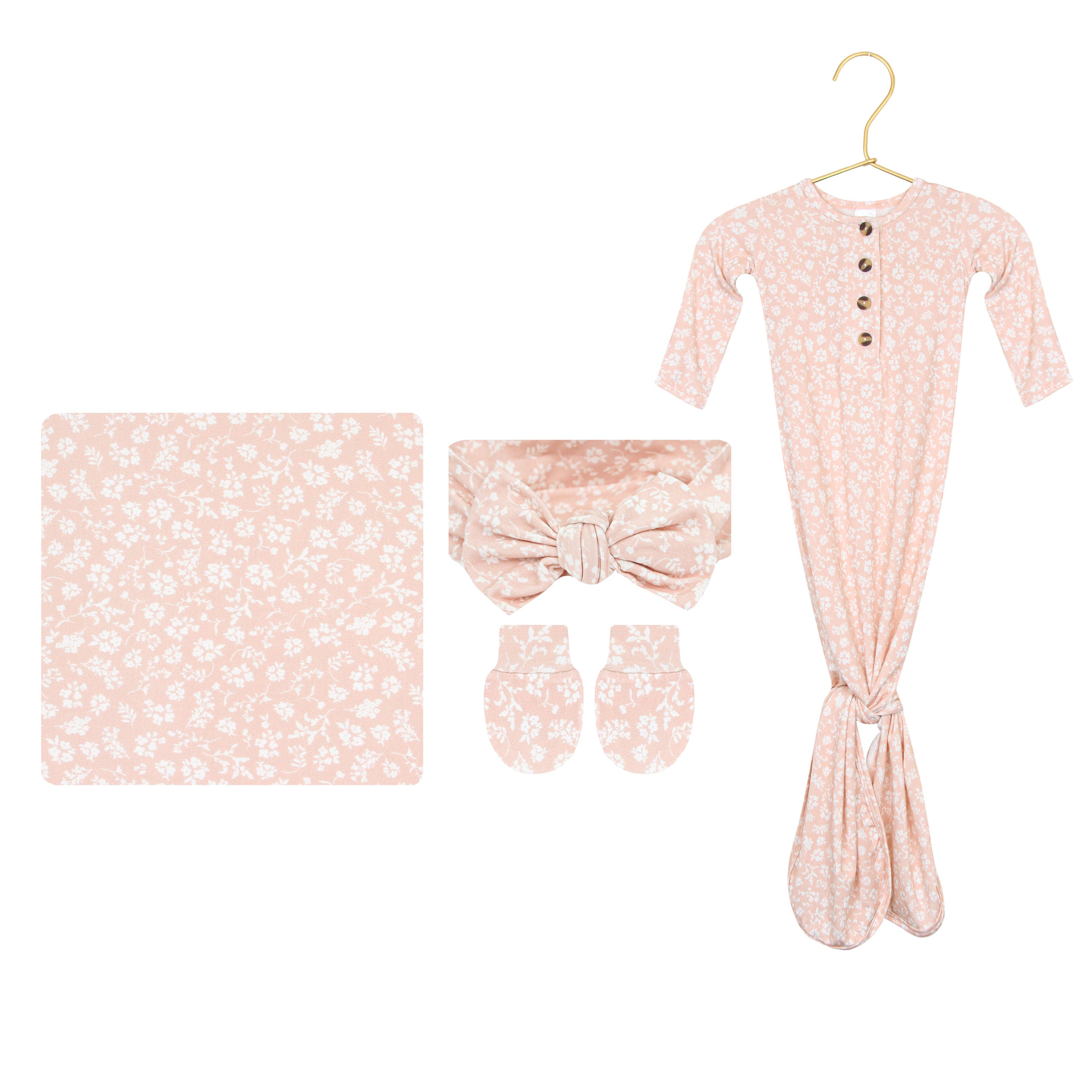 Louise Newborn Headband Bundle + Knotted Gown