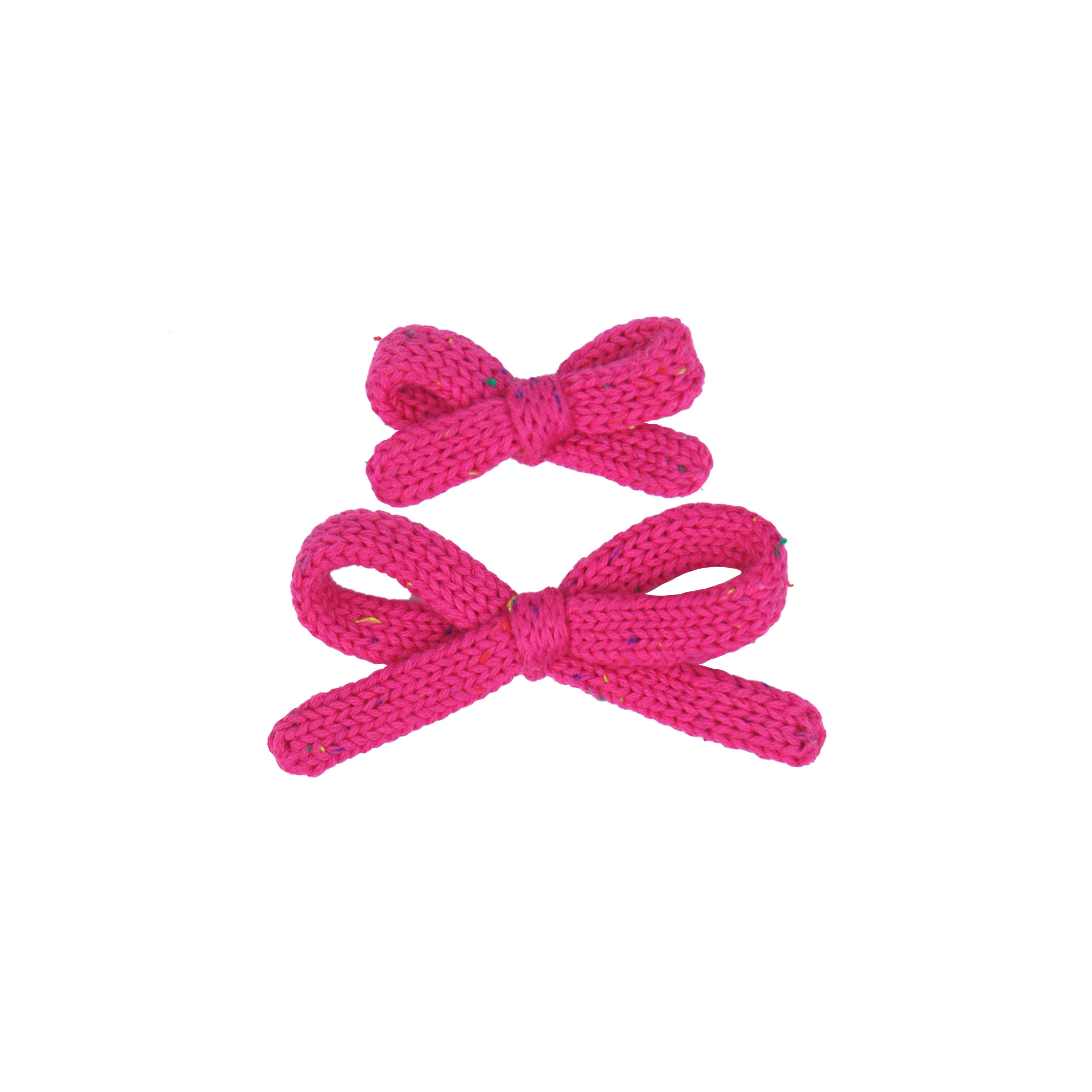 Sweater Bow - Magenta Speckle Knit Clip