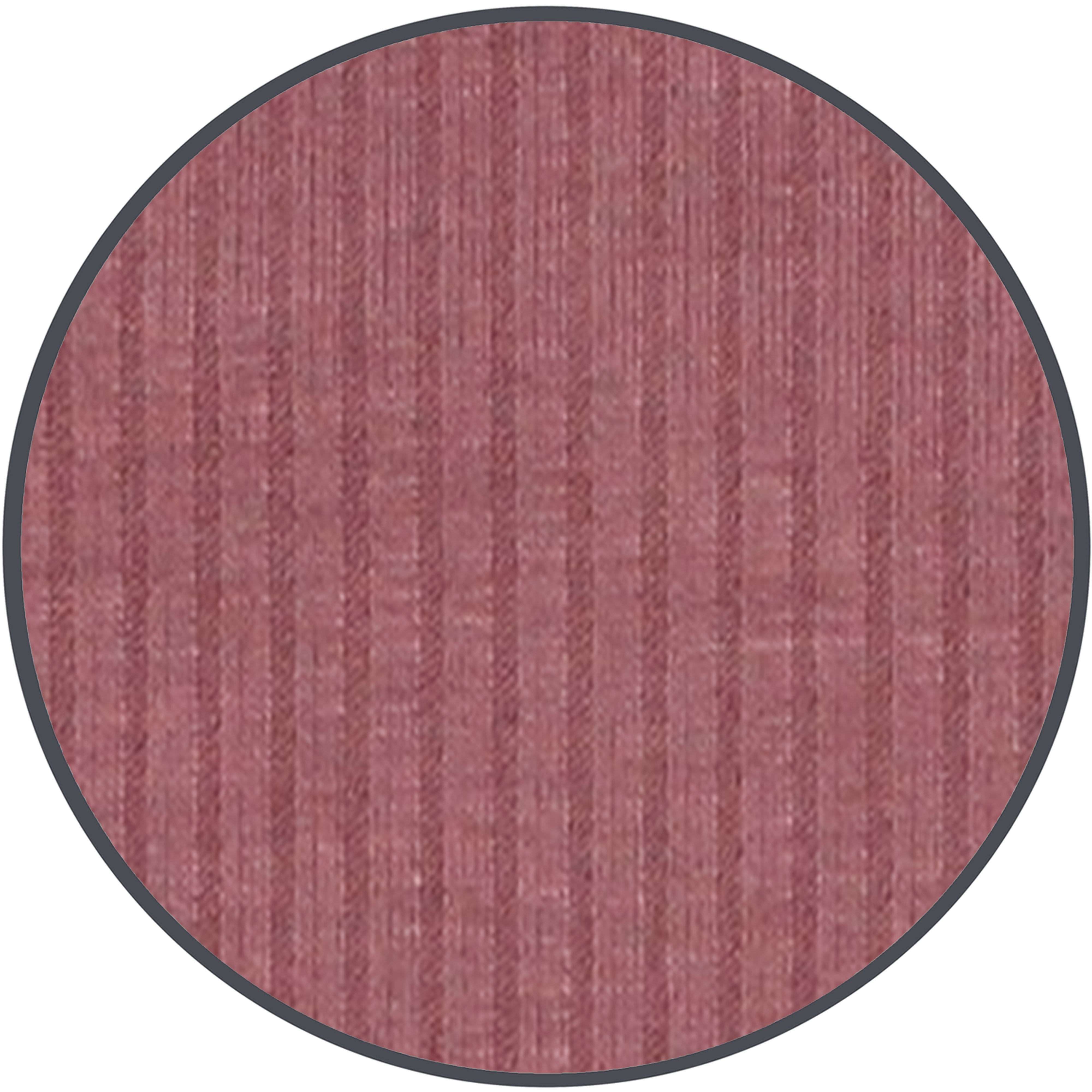 Round red-brown rug with a textured pattern on a white background