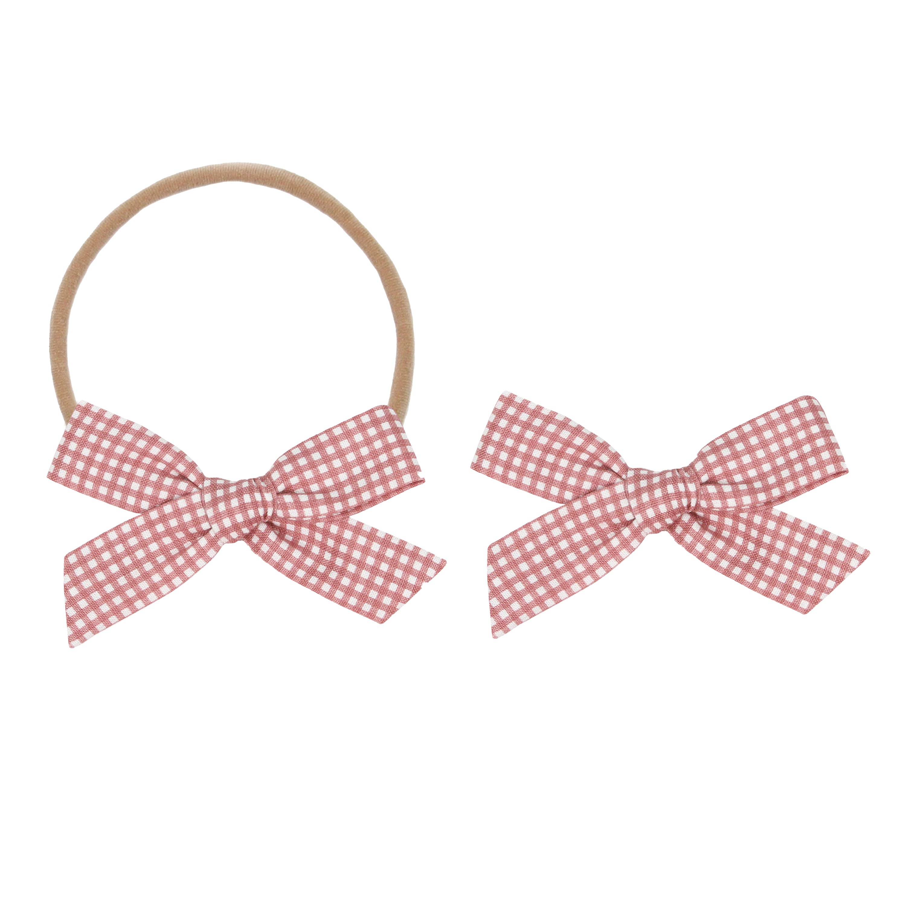 Classic Bow - Berry Gingham Petite