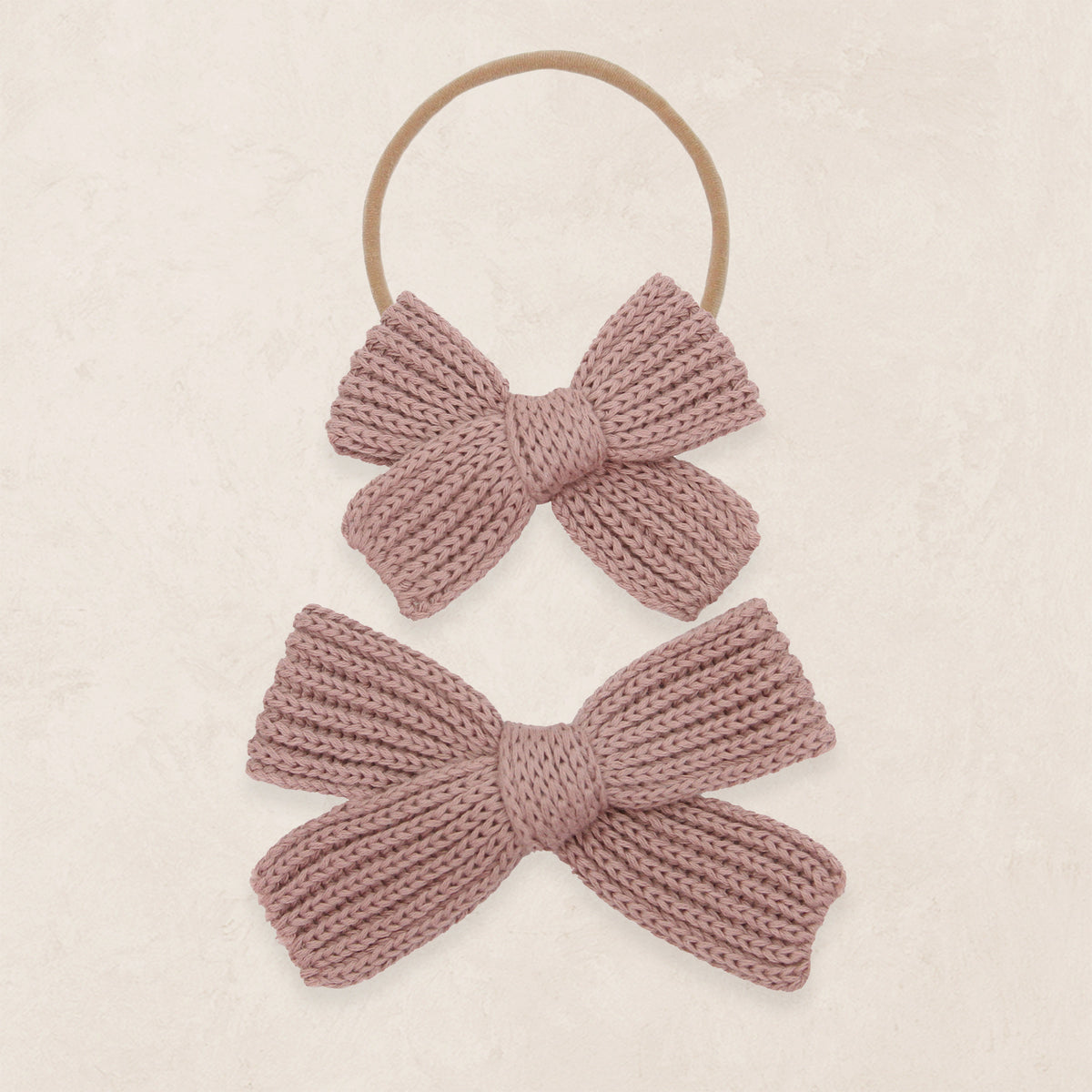 Sweater Bow - Mauve Chunky Knit