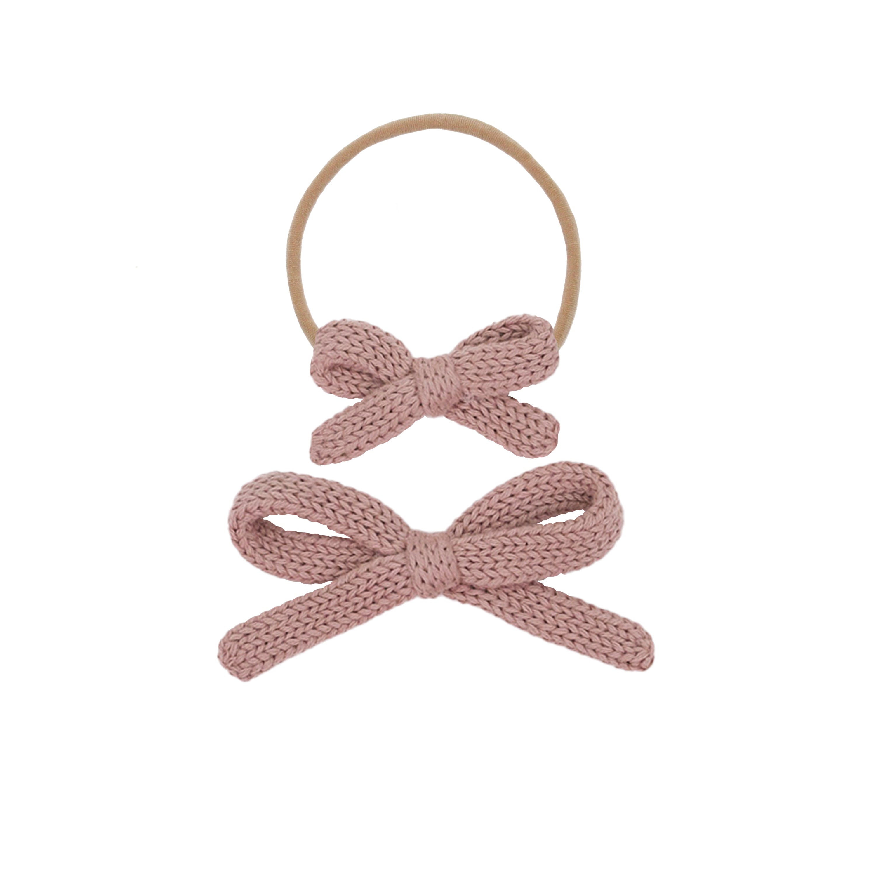 Sweater Bow - Mauve Knit Headband