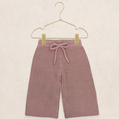 Knit Chunky Wide Leg Pant - Mauve