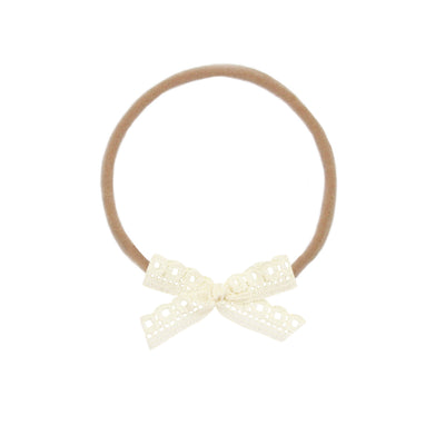 Lace Bow - Mini Cream Headband
