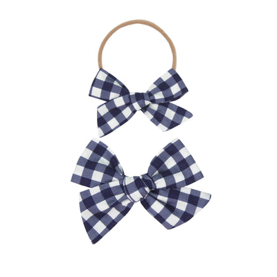 Classic Bow - Navy Gingham