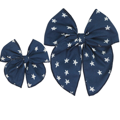 Heirloom Bow - Navy Star Clip