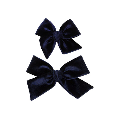 Velvet - Navy Bow Clip