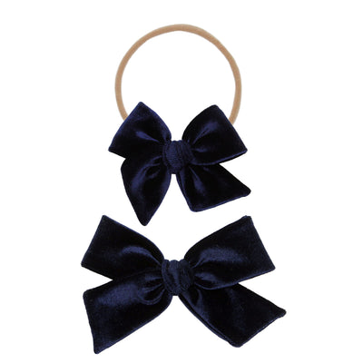 Velvet - Navy Bow Headband