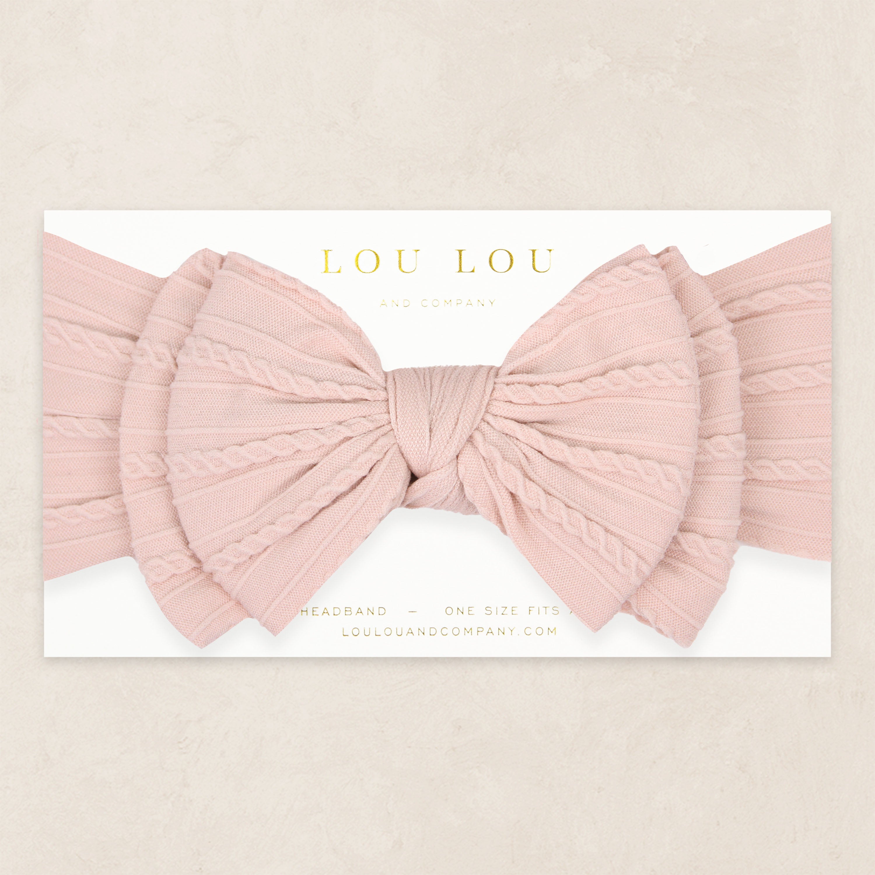 Cable Knit Headband - Powder Pink