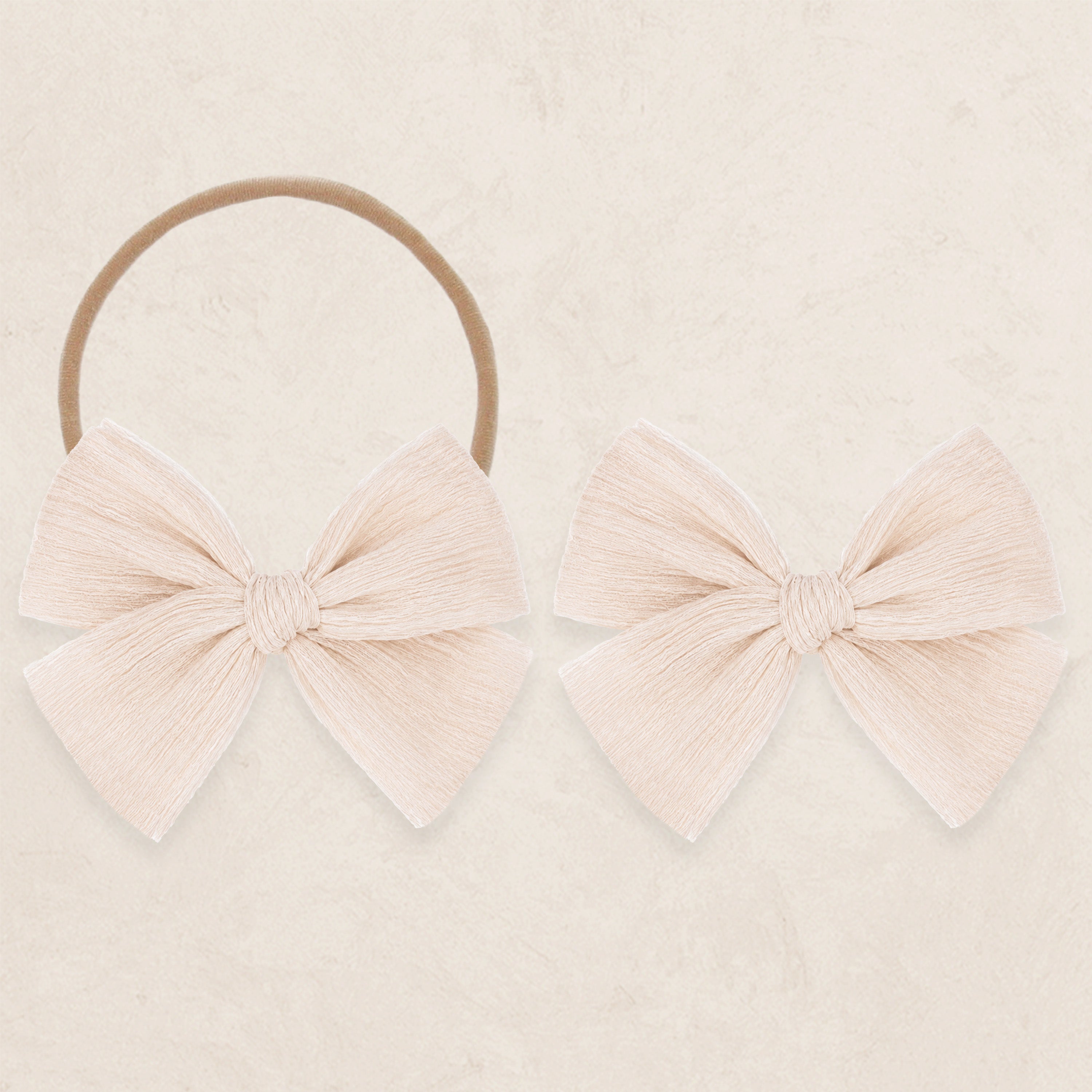 Chiffon Bow - Oat