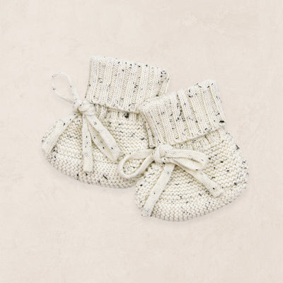Knit Booties - Cream Speckle