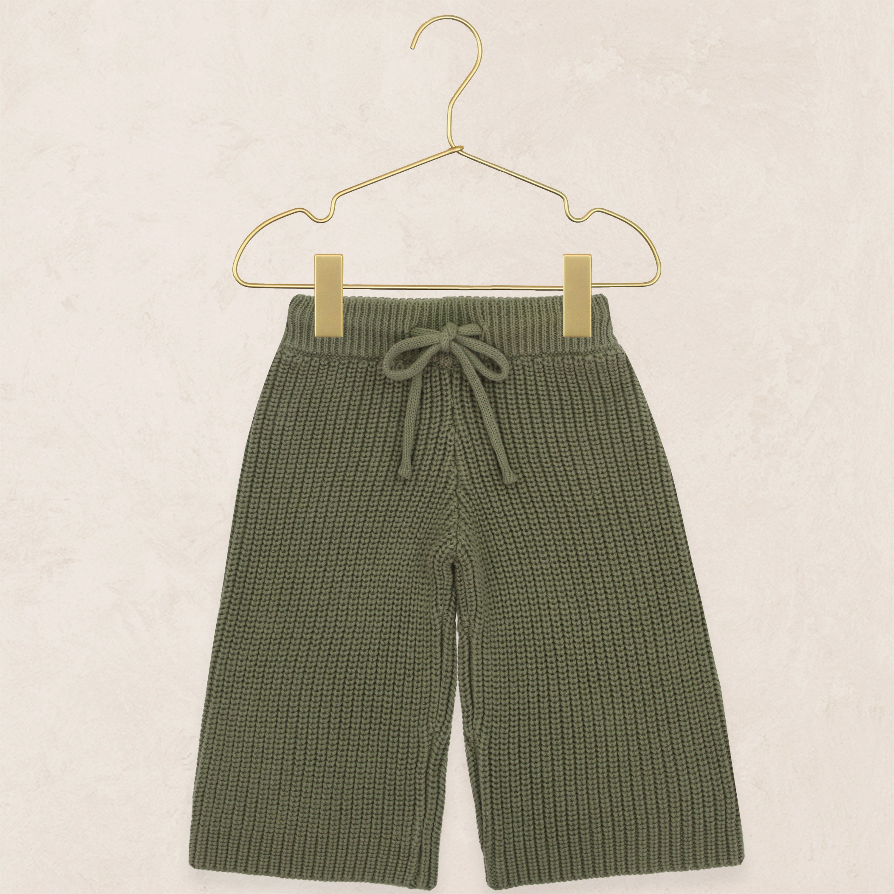 Knit Chunky Wide Leg Pant - Olive