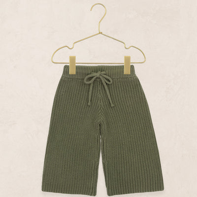 Knit Chunky Wide Leg Pant - Olive