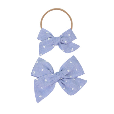 Classic Bow - Periwinkle Swiss Dot