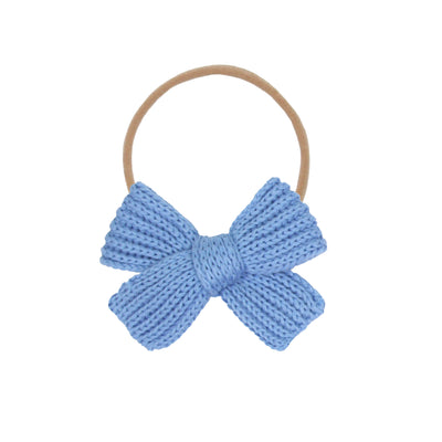 Sweater Bow - Periwinkle Chunky Knit Headband