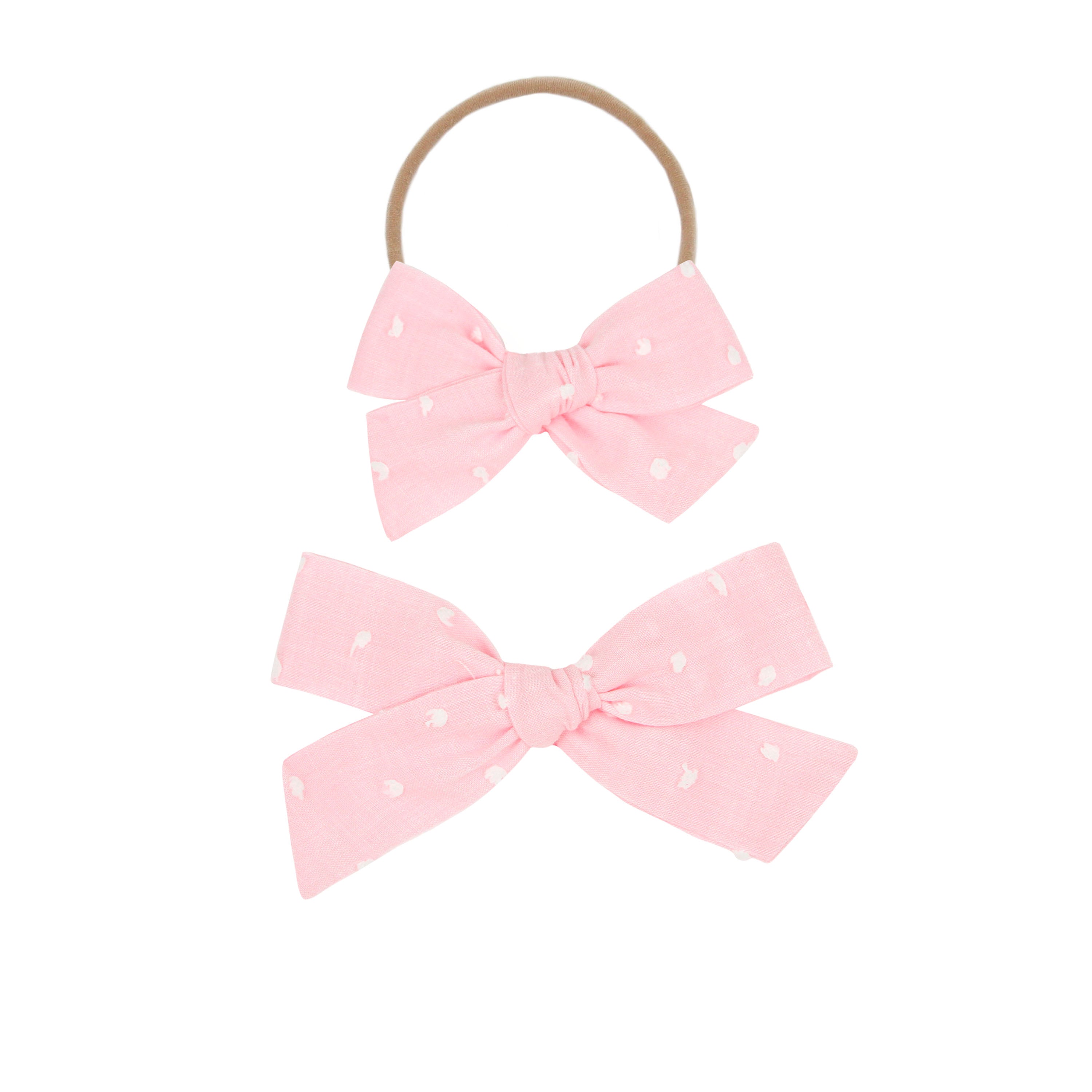 Classic Bow - Petal Swiss Dot