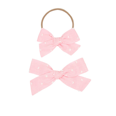 Classic Bow - Petal Swiss Dot