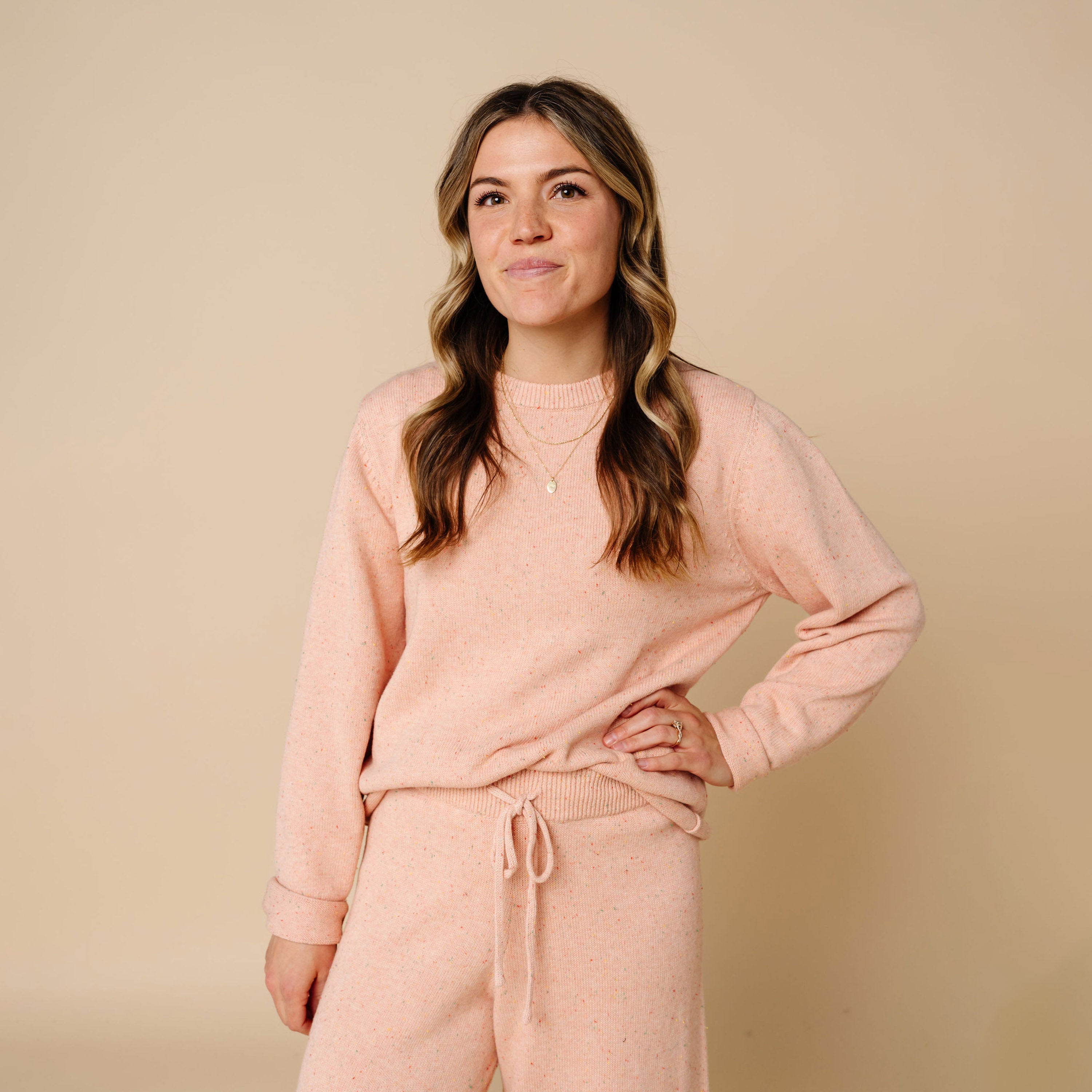 Knit Women's Sweater - Petal Speckle