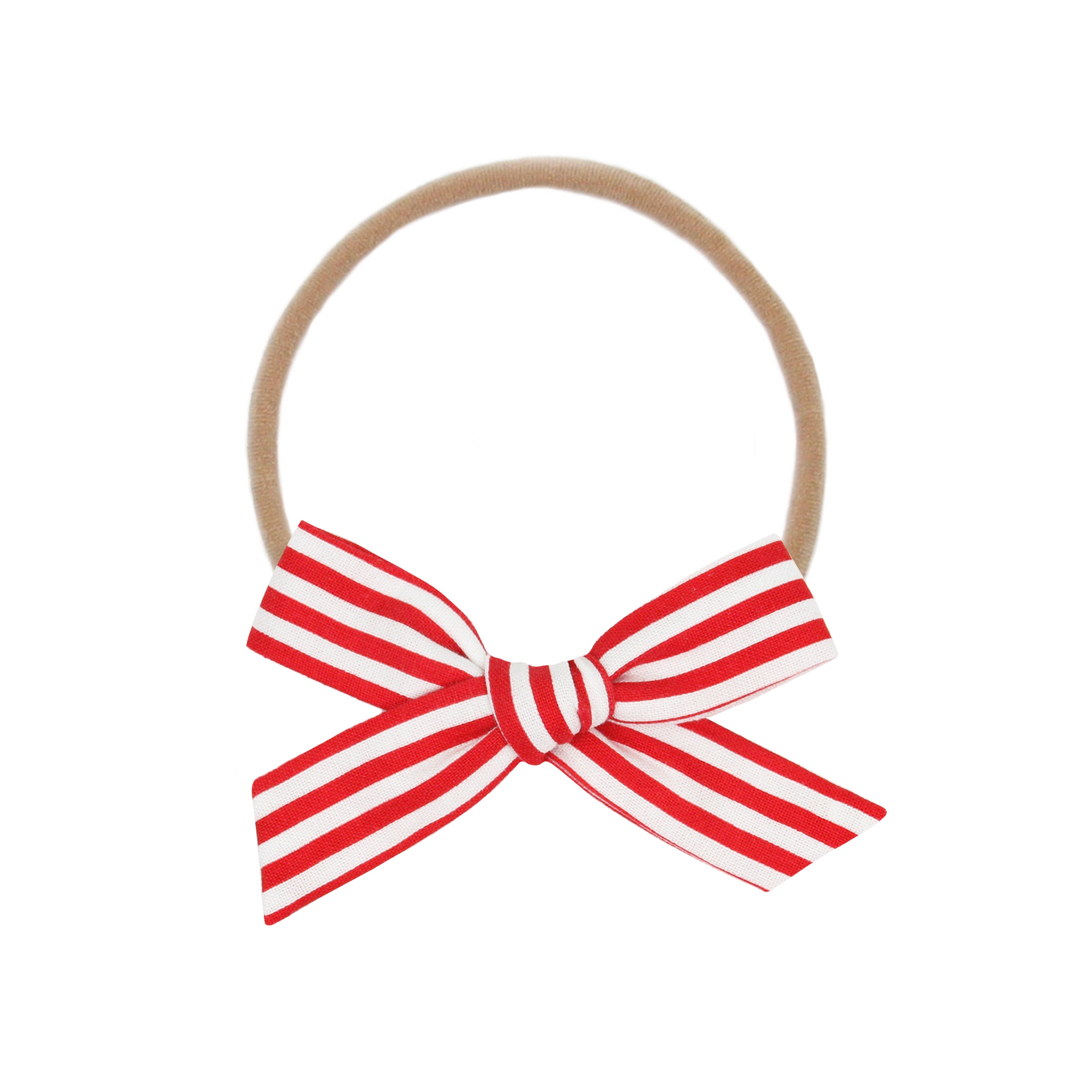 Classic Bow - Red Stripe Petite Headband