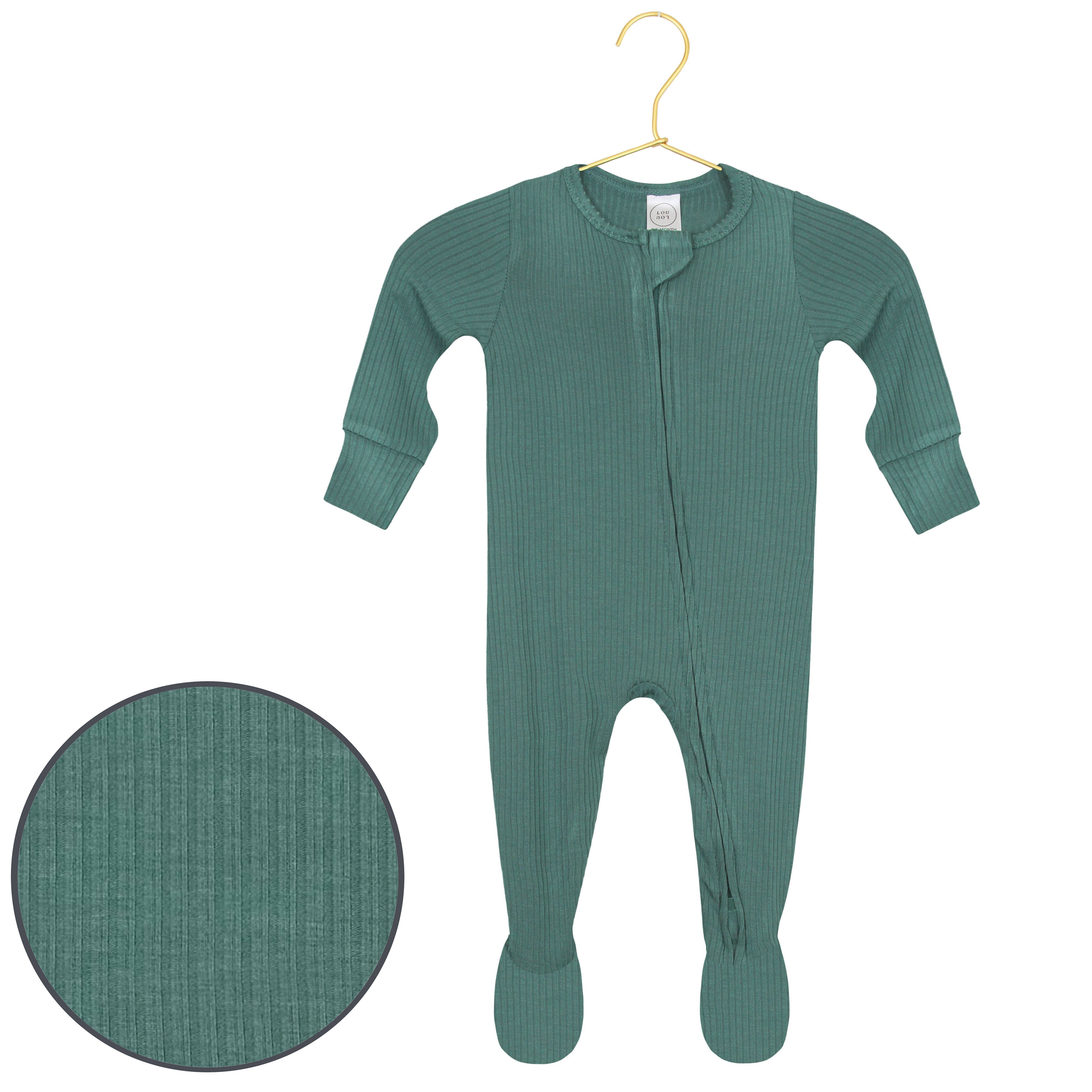 Pierce Ribbed Zipper Footies