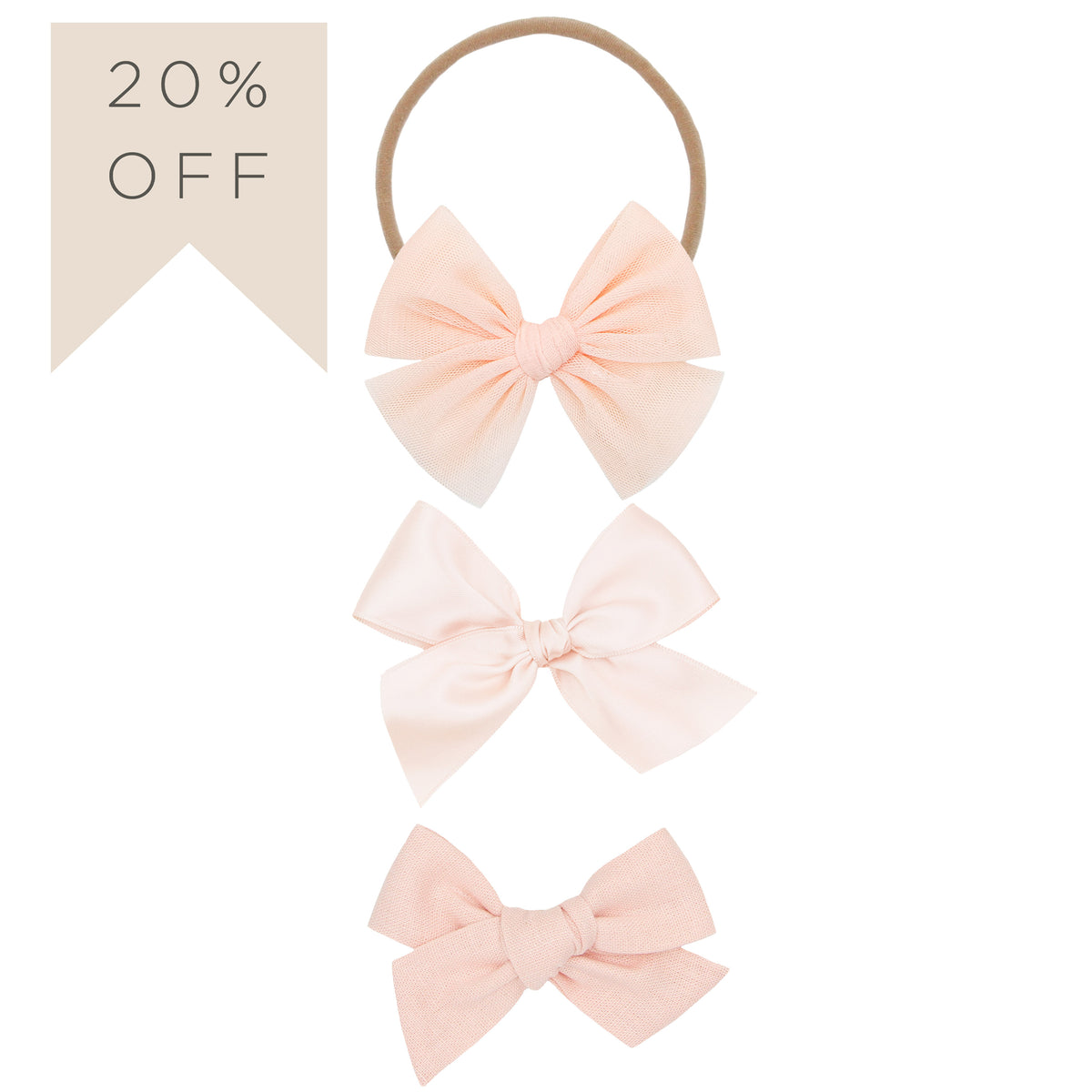 Bow 3 Pack: Blush